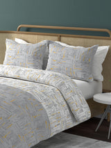 Urban Geos 220 TC TENCEL™ Grey King Bedsheet with 2 Pillow Covers