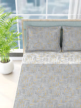 Urban Geos 220 TC TENCEL™ Grey King Bedsheet with 2 Pillow Covers