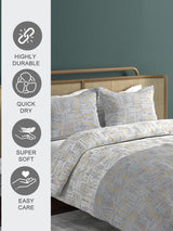 Urban Geos 220 TC TENCEL™ Grey King Bedsheet with 2 Pillow Covers