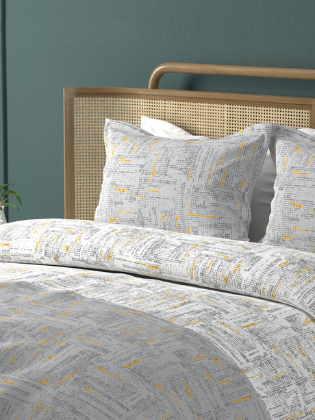 Urban Geos 220 TC TENCEL™ Grey King Bedsheet with 2 Pillow Covers