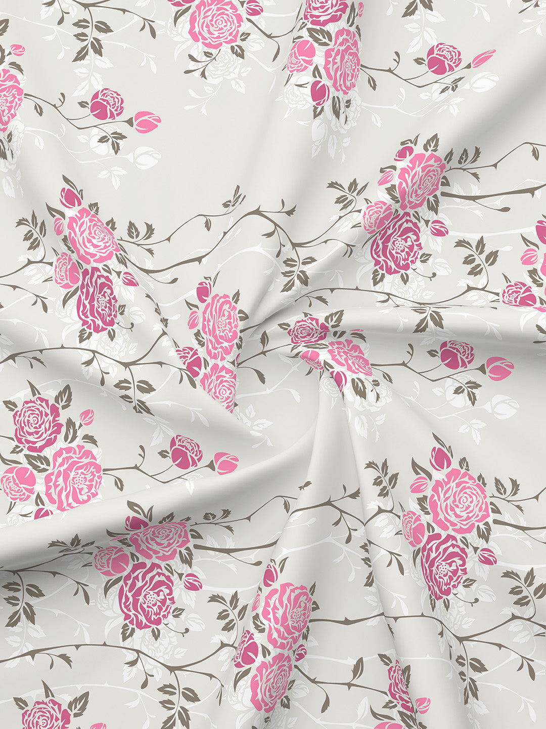 Nature Bouquet 100% Cotton 300 TC Floral Print Scented King Bedsheet with 2 Pillow Covers (Rose Fragrance)