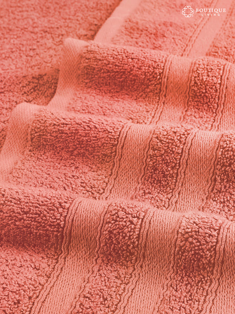 Zen Living Cotton Bamboo 550 GSM Bath Towel - Dark Dahlia (Peach) (Pack of 1)