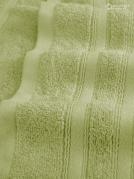Zen Living Cotton Bamboo 550 GSM Green Hand Towels (Pack of 2) - Zero Twisted Technology