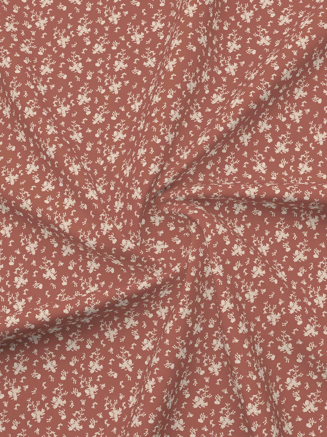 Cottage Garden 100% Cotton 300 TC King Bedsheet with 2 Pillow Covers - Brown & White Floral