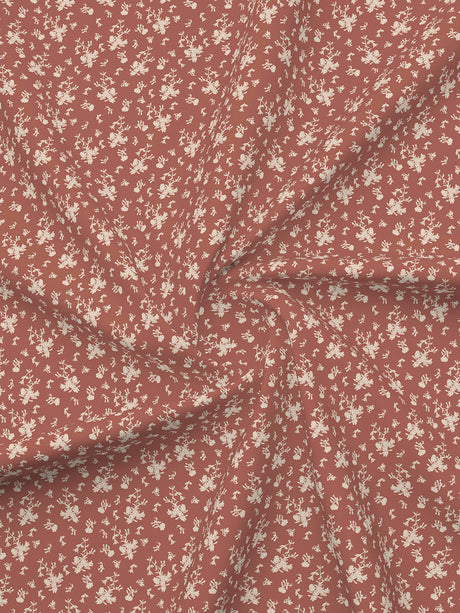 Cottage Garden 100% Cotton 300 TC King Bedsheet with 2 Pillow Covers - Brown & White Floral
