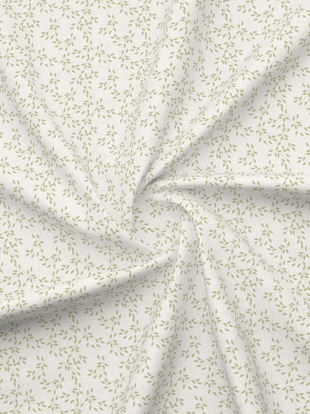 Cottage Garden 100% Cotton 300 TC King Bedsheet with 2 Pillow Covers - Green & White Floral
