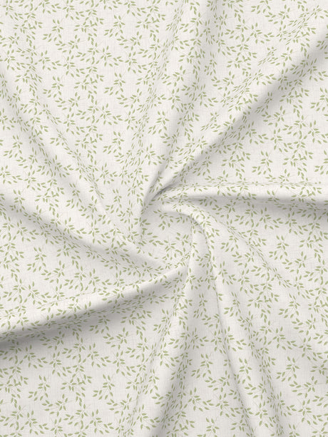 Cottage Garden 100% Cotton 300 TC King Bedsheet with 2 Pillow Covers - Green & White Floral