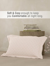 Cottage Garden 100% Cotton 300 TC Single Bedsheet with 1 Pillow Cover - White Geometrical Print