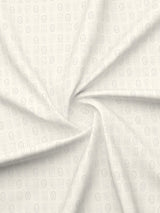 Cottage Garden 100% Cotton 300 TC Single Bedsheet with 1 Pillow Cover - White Geometrical Print