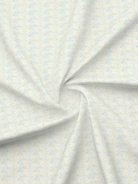 Cottage Garden 100% Cotton 300 TC Single Bedsheet with 1 Pillow Cover - Blue & White Geometrical Print