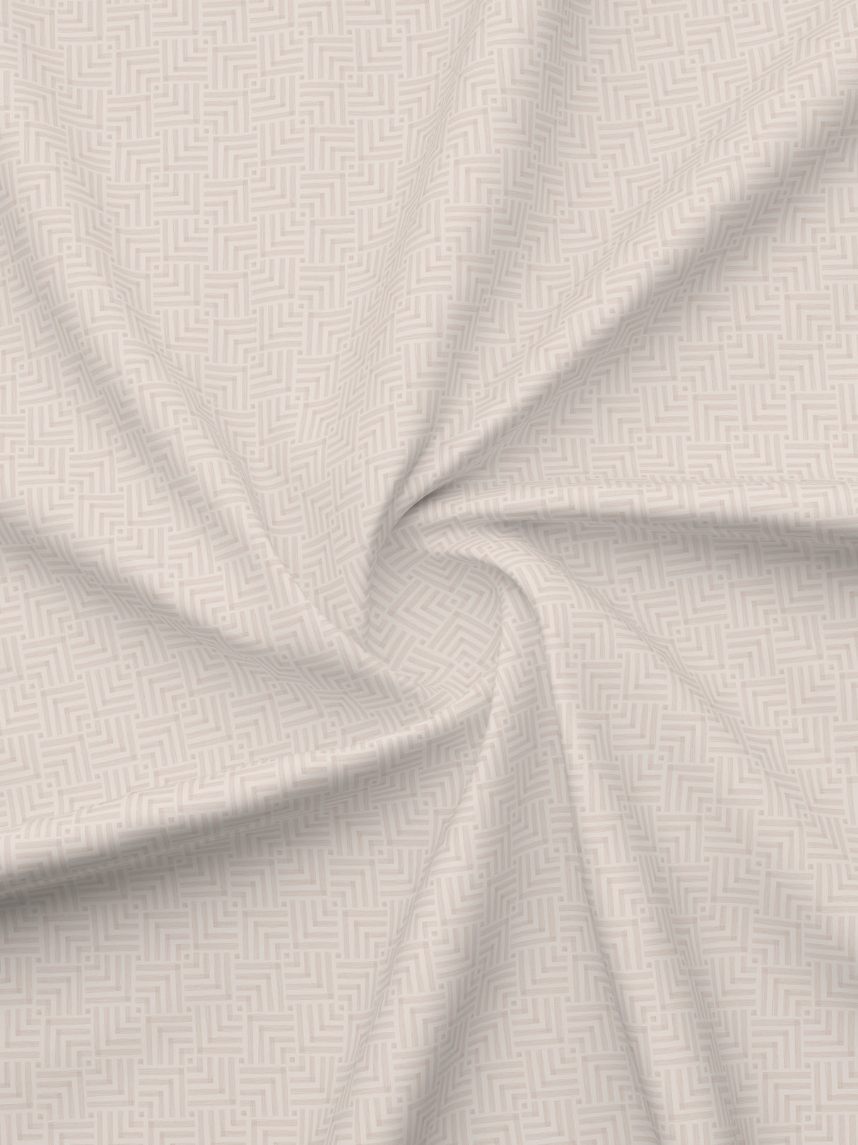 Gardenia Augusta 100% Cotton 300 TC Beige & White Digitally Printed Super King Bedsheet with 2 Pillow Covers