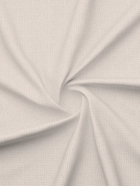 Gardenia Augusta 100% Cotton 300 TC Beige & White Digitally Printed Super King Bedsheet with 2 Pillow Covers