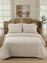 Gardenia Augusta 100% Cotton 300 TC Grey Digitally Printed Super King Bedsheet with 2 Pillow Covers