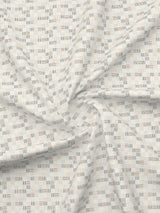 Gardenia Augusta 100% Cotton 300 TC White & Beige Digitally Printed Super King Bedsheet with 2 Pillow Covers