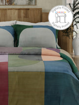 Gardenia Augusta 100% Cotton 300 TC Multicolor Digitally Printed King Bedsheet with 2 Pillow Covers
