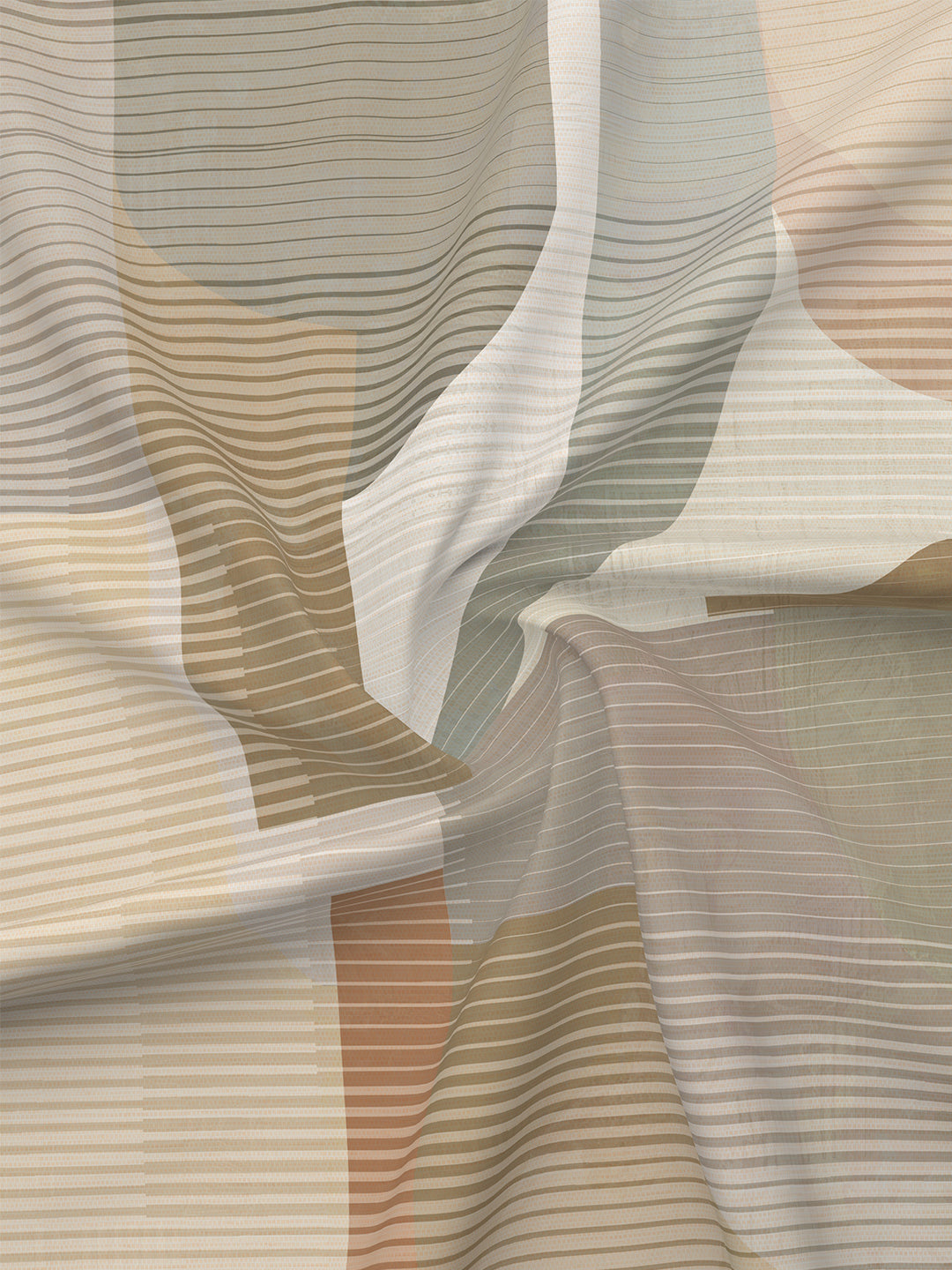 Gardenia Augusta 100% Cotton 300 TC Beige & Grey Digitally Printed King Bedsheet with 2 Pillow Covers