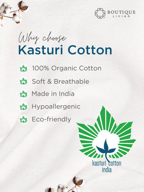 Indo Musk 100% Kasturi Cotton 200 TC White & Grey Floral King Bedsheet with 2 Pillow Covers