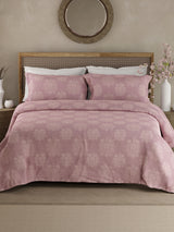Indo Musk 100% Kasturi Cotton 200 TC Pink Floral King Bedsheet with 2 Pillow Covers
