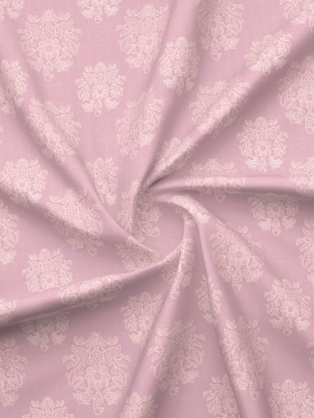 Indo Musk 100% Kasturi Cotton 200 TC Pink Floral King Bedsheet with 2 Pillow Covers