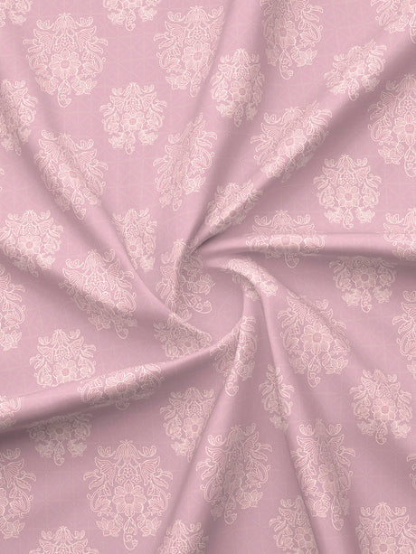 Indo Musk 100% Kasturi Cotton 200 TC Pink Floral King Bedsheet with 2 Pillow Covers