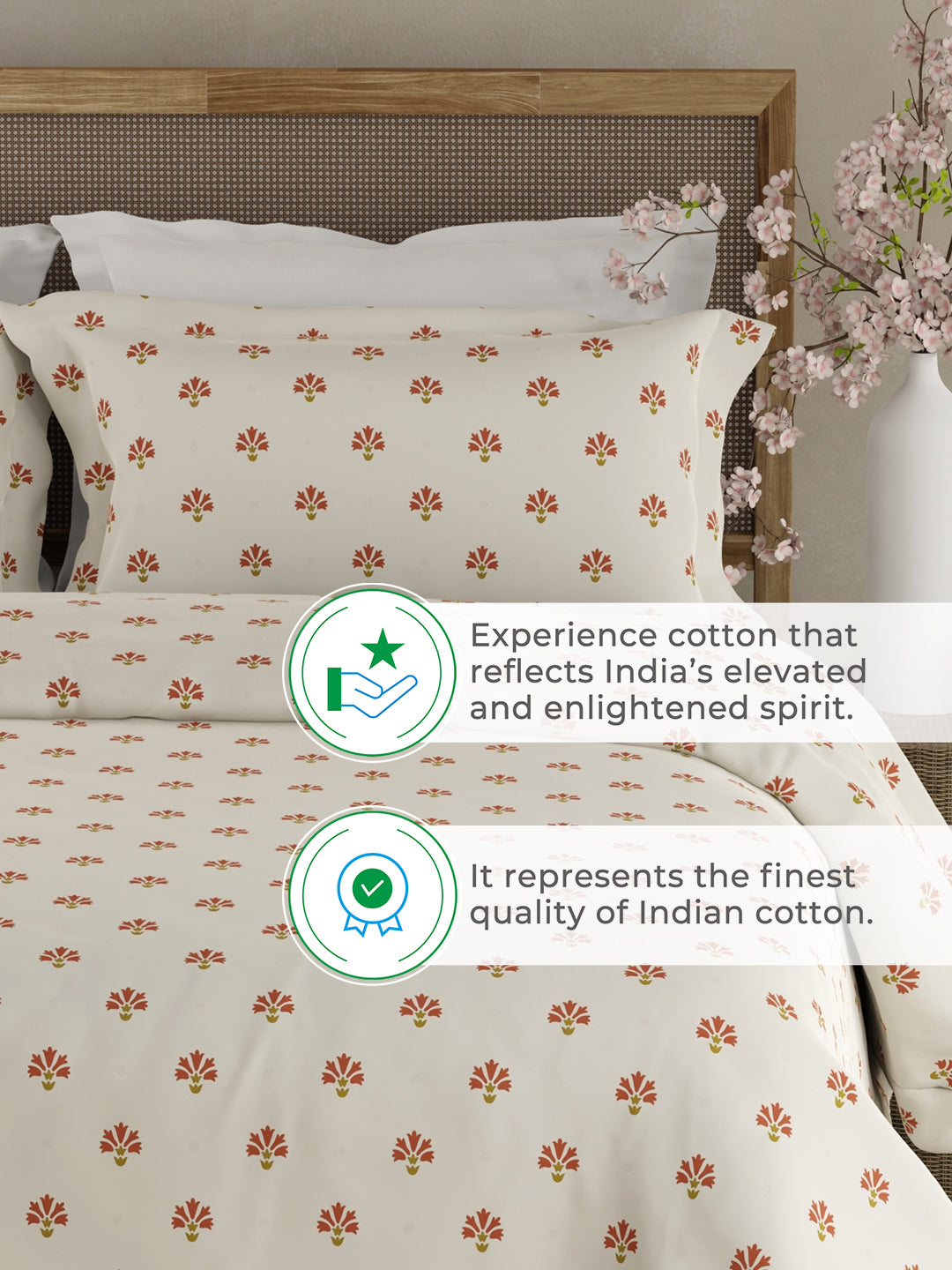 Luxury printed bedsheet set with matching pillow covers