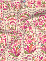 Gardenia Augusta 100% Cotton 300 TC Pink Digitally Printed King Bedsheet with 2 Pillow Covers