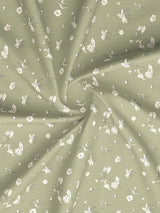 Cottage Garden 100% Organic Cotton 300 TC King Bedsheet with 2 Pillow Covers - Green & White Floral