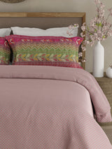 Heritage Walk 100% Egyptian Cotton 200 TC Pink Ethnic Print King Bedsheet with 2 Pillow Covers