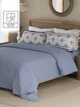 Heritage Walk 100% Egyptian Cotton 200 TC Blue Ethnic Print King Bedsheet with 2 Pillow Covers