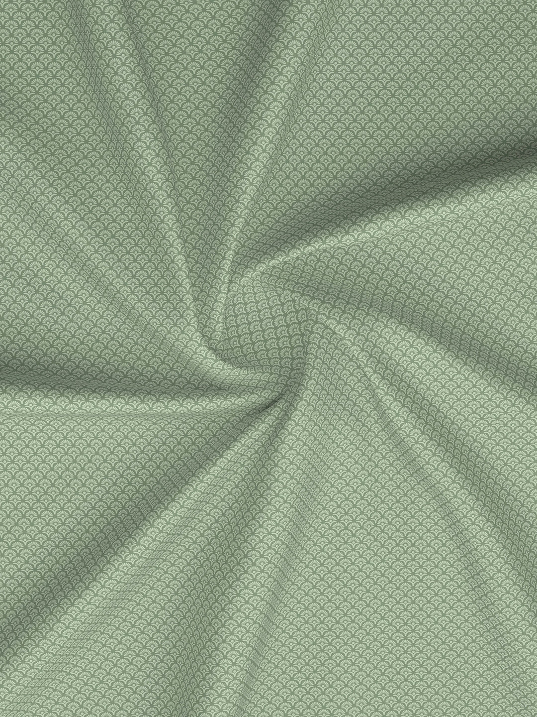 Heritage Walk 100% Egyptian Cotton 200 TC Green Ethnic Print King Bedsheet with 2 Pillow Covers