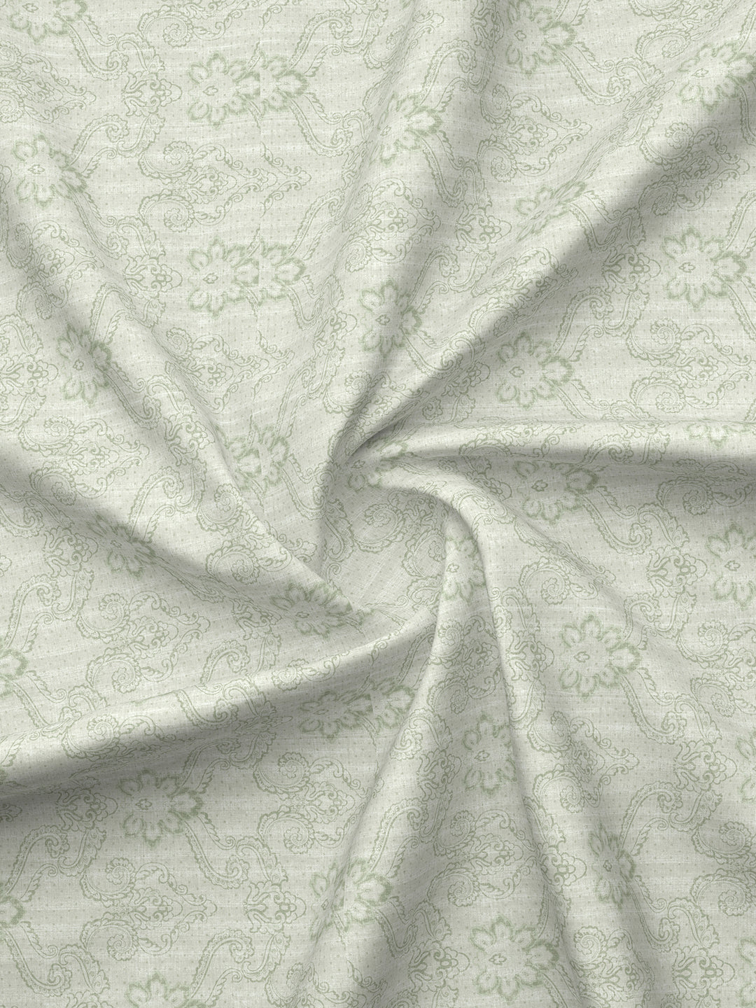 Platinum Pulse 100% Cotton 800 TC Light Green Digitally Printed King Bedsheet with 4 Pillow Covers