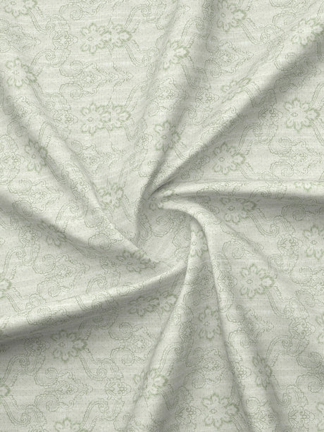 Platinum Pulse 100% Cotton 800 TC Light Green Digitally Printed King Bedsheet with 4 Pillow Covers