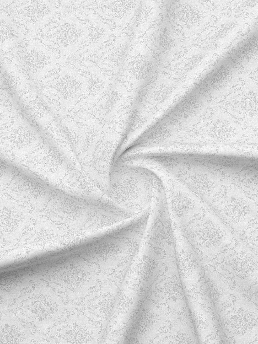Platinum Pulse 100% Cotton 800 TC White Digitally Printed King Bedsheet with 4 Pillow Covers