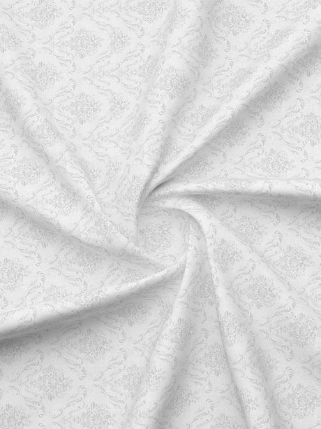 Platinum Pulse 100% Cotton 800 TC White Digitally Printed King Bedsheet with 4 Pillow Covers