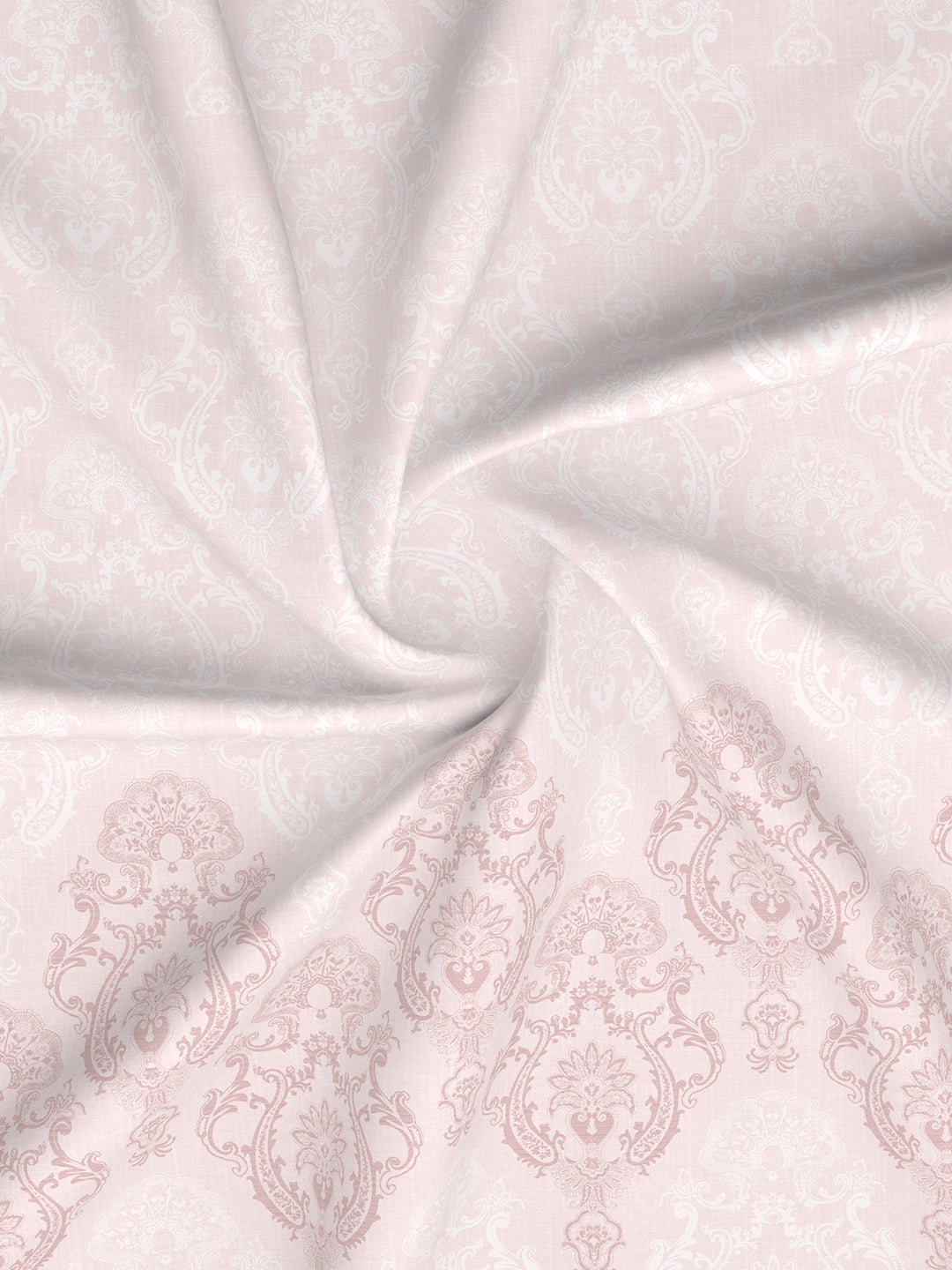 Platinum Pulse 100% Cotton 800 TC Light Pink Digitally Printed King Bedsheet with 4 Pillow Covers