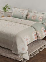 Meenakari Design Prints | 100% Cotton 800 TC Grey Digitally Printed 1 Bedsheet and 4 Pillow Covers | Platinum Pulse Collection