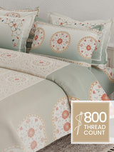 Meenakari Design Prints | 100% Cotton 800 TC Grey Digitally Printed 1 Bedsheet and 4 Pillow Covers | Platinum Pulse Collection