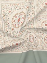 Meenakari Design Prints | 100% Cotton 800 TC Grey Digitally Printed 1 Bedsheet and 4 Pillow Covers | Platinum Pulse Collection