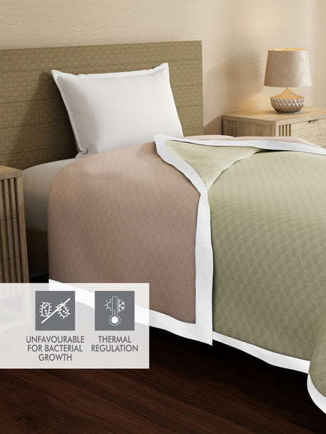 Zen Living TENCEL™ 250 TC Pink & Grey Printed Reversible Single Size Dohar (90 L x 60 W inches)