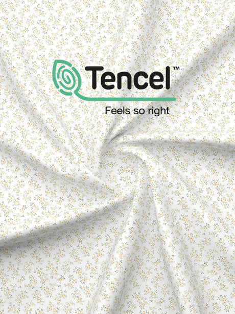 Zen Living TENCEL™ 250 TC White & Grey Floral Reversible Single Size Dohar (90 L x 60 W inches)