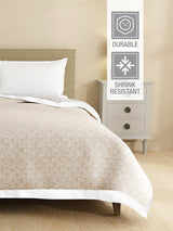 Valatia 100% Cotton 200 TC Grey & Beige Floral Reversible Double Size Dohar (100 L x 90 W inches)