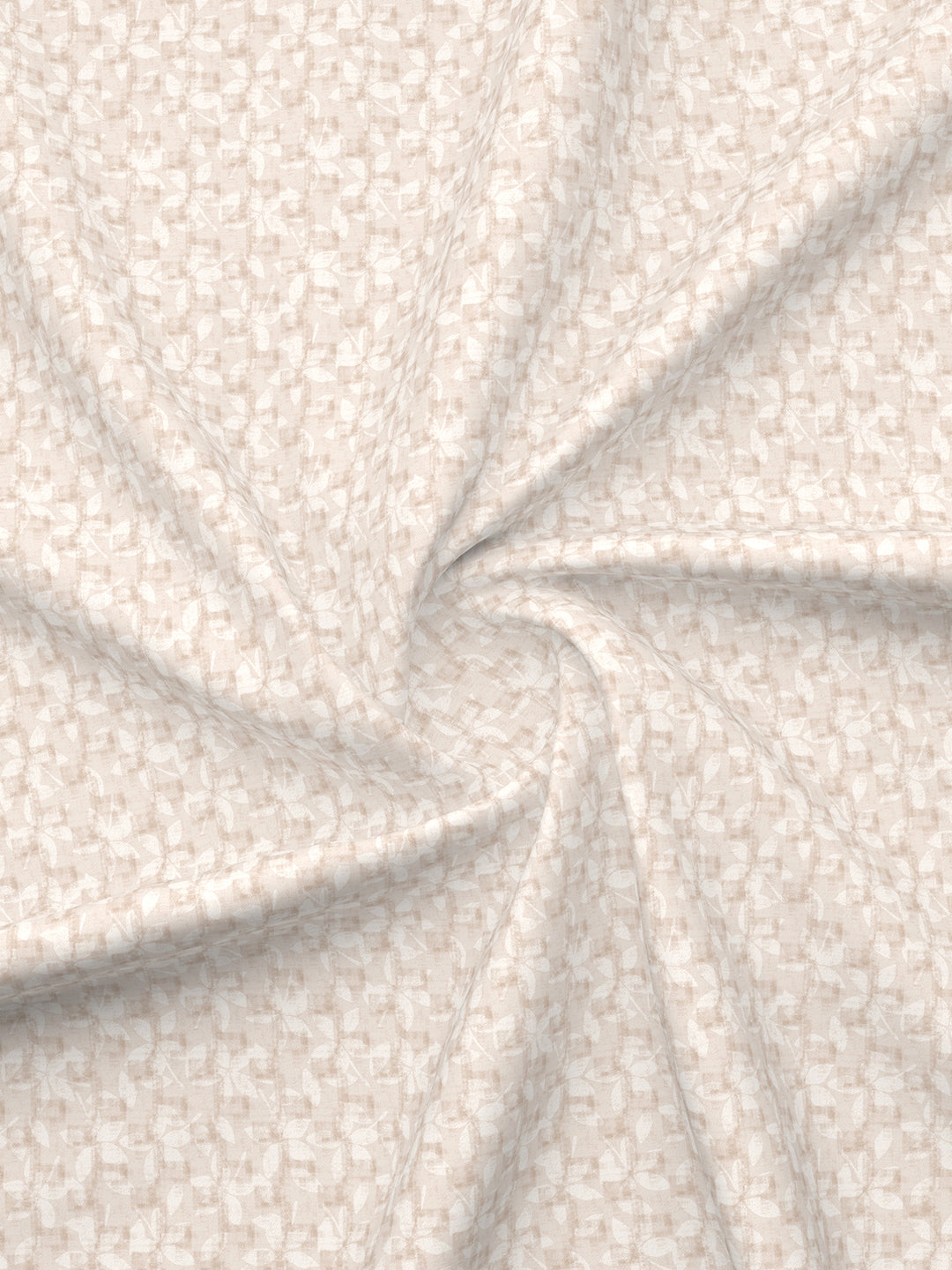 Valatia 100% Cotton 200 TC Grey & Beige Floral Reversible Double Size Dohar (100 L x 90 W inches)