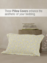 Valatia 100% Cotton 200 TC Single Bedsheet with 1 Pillow Cover - Yellow Floral