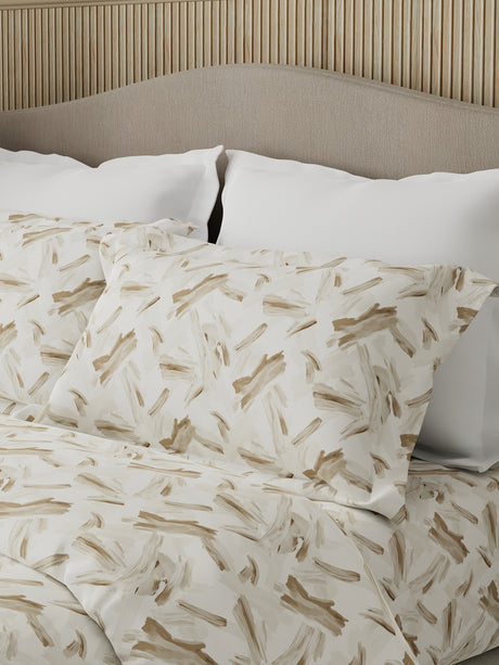 Nature Bouquet Premium 100% Cotton 300 TC Beige King Bedsheet with 2 Pillow Covers (Sandalwood Fragrance)
