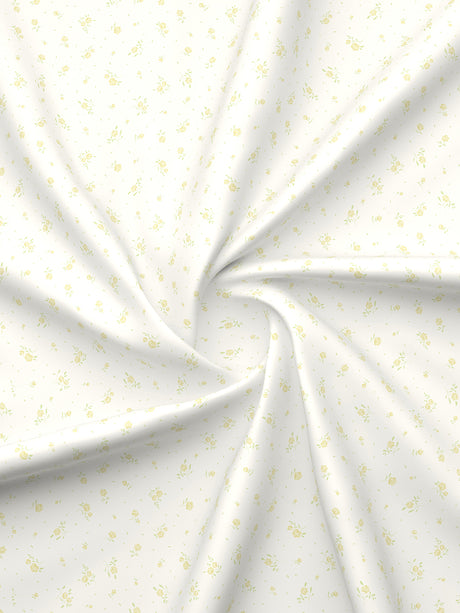 Nature Bouquet Premium 100% Cotton 300 TC White & Yellow Floral King Bedsheet with 2 Pillow Covers (Green Apple Fragrance)