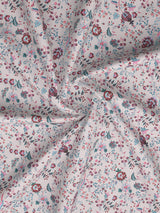 Royal Essence 100% Cotton 400 TC Pink & Blue Digital Floral Print King Bedsheet with 4 Pillow Covers