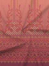 Gardenia Augusta 100% Cotton 300 TC Pink Digital Ethnic Print King Bedsheet with 2 Pillow Covers