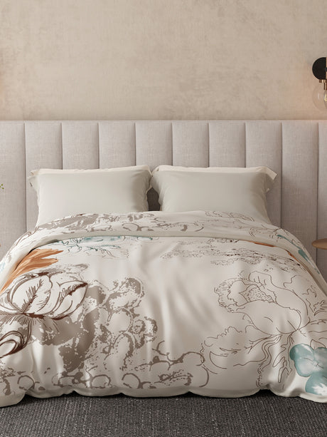 Luxe Loom 800 GSM White Floral Print 2 Ply Double Premium Mink Blanket (Size - 2.20 m x 2.40 m)