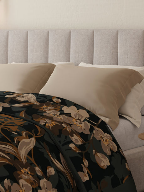 Platinum Pulse 1000 GSM Multicolor Floral Print 3 Ply Double Premium Mink Blanket (Size - 2.20 m x 2.40 m)