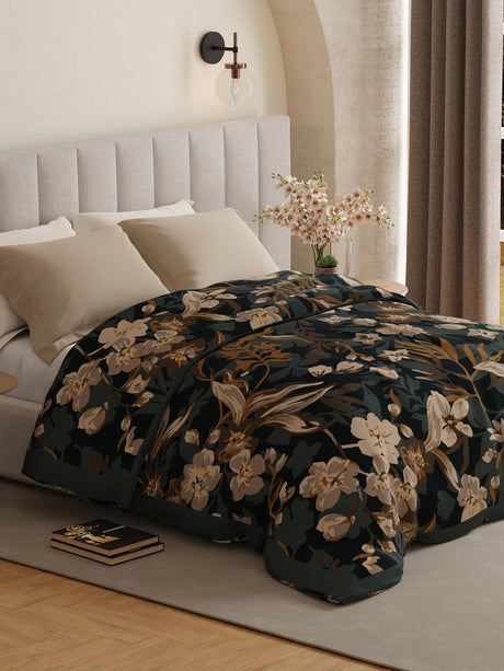 Platinum Pulse 1000 GSM Multicolor Floral Print 3 Ply Double Premium Mink Blanket (Size - 2.20 m x 2.40 m)